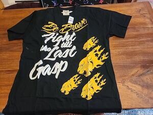 Blac Label Be Brave Fight till the Last Gasp Mens 3XL Black White Gold Shirt